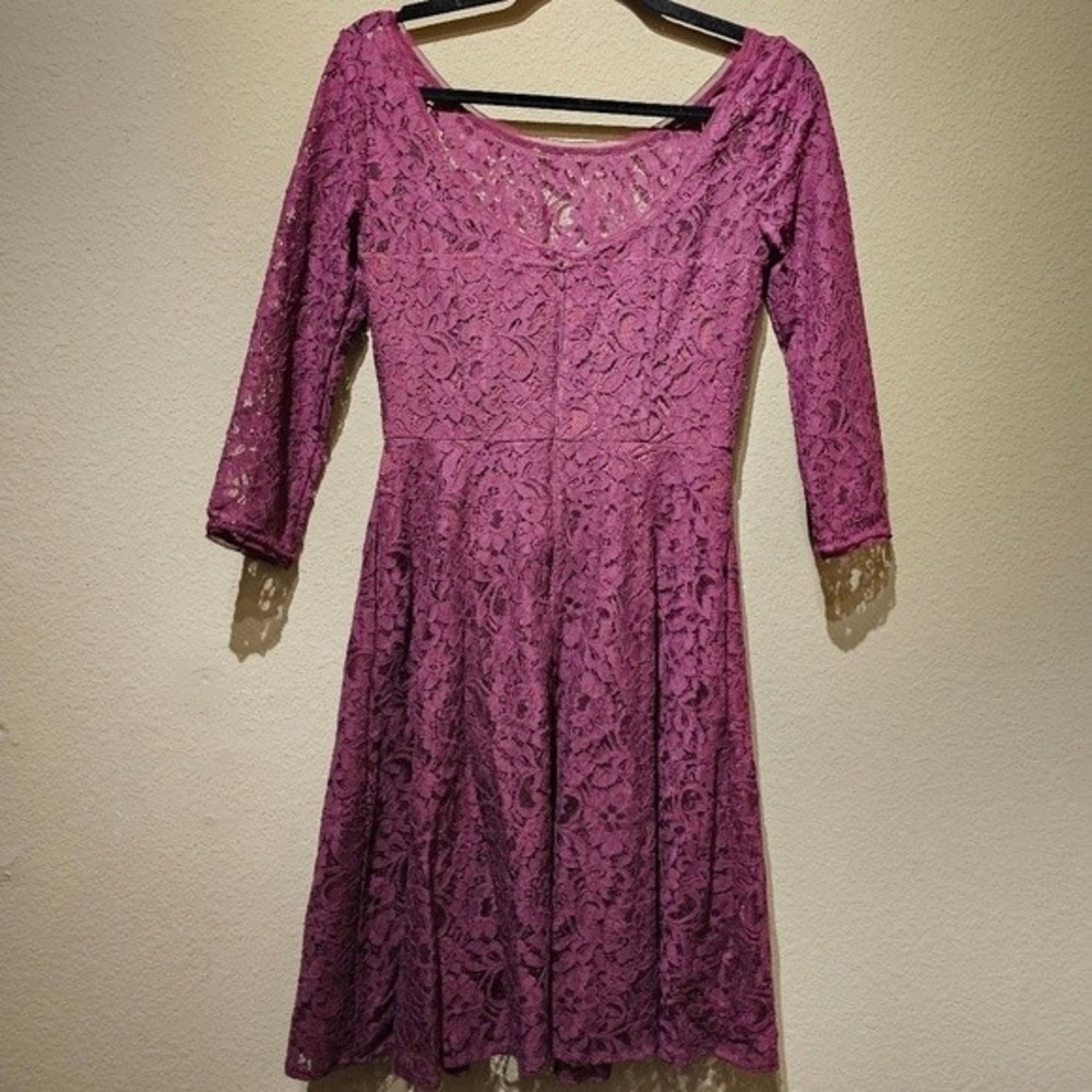 White House Black Market Lace Dress Purple Size 0 - Picture 2 of 8